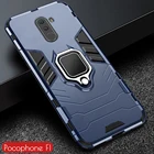 Чехол для Pocophone F1, армированный чехол из поликарбоната, кольцо-держатель для пальца, чехол для телефона Xiaomi Poco Phone Pocofone F1, противоударный бампер