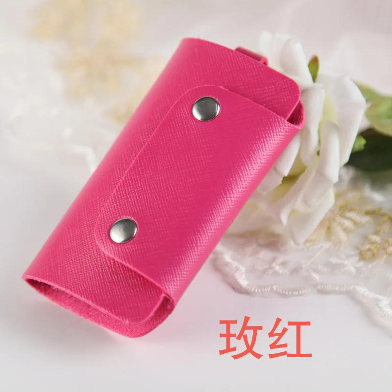 Rose A Из искусственной кожи, кошелек для ключей, держатель для карт, милый бизнес органайзер, ключница, чехол для ключей, кошельки для мужчин и женщин, карман для ключей от машины - Цвет: Rose A
