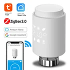 Умный привод радиатора Tuya ZigBee 3,0, программируемый термостатический клапан радиатора с контроллером температуры и Alexa Google Home