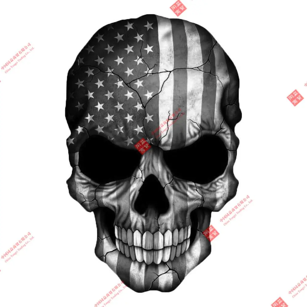 

Terror SKULL AMERICAN FLAG DECAL STICKER USA Racing TRUCK BIKE HELMET VEHICLE WINDOW WALL