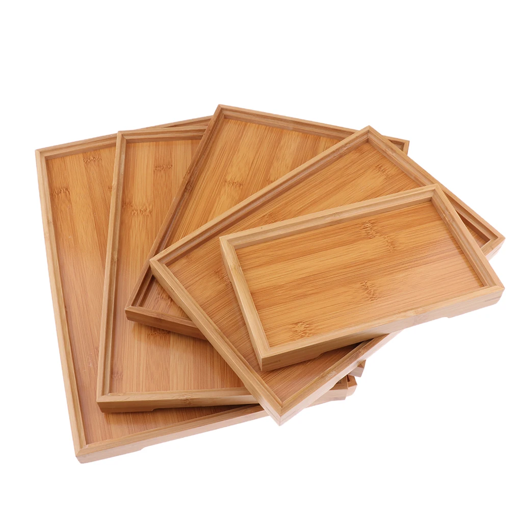 

Wooden Rectangle Serving Tray Plate Home Decoration Dish Plate - 37 X 26 X 2.6