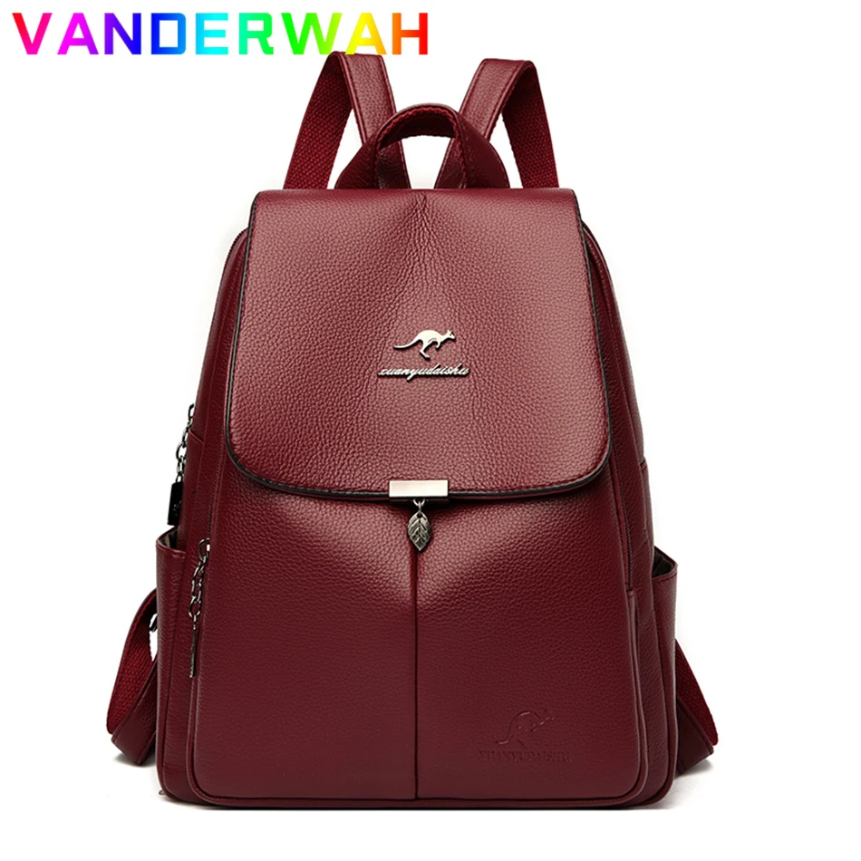 

Women Backpacks for Teenager Girls Casual School Bag High Quality Female Bagpack Ladies Soft Leather Travel Rucksack Mochilas