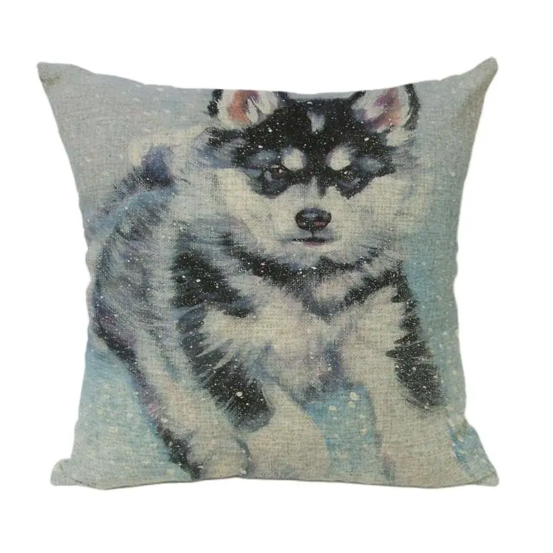 Чехол для подушки FunyDog Husky наволочка Pitbull Shepherd Bull Housse De Coussin декоративная из хлопка