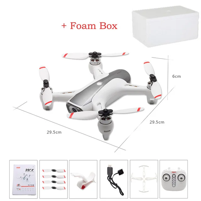 W1 foam box Gps Складная рукоятка FPV с камерой 4K 1080p Радиоуправляемый Дрон Квадрокоптер RTF высокая скорость Wi-Fi оптическое позиционирование потока syma w1 vs H117S - Цвет: W1 foam box