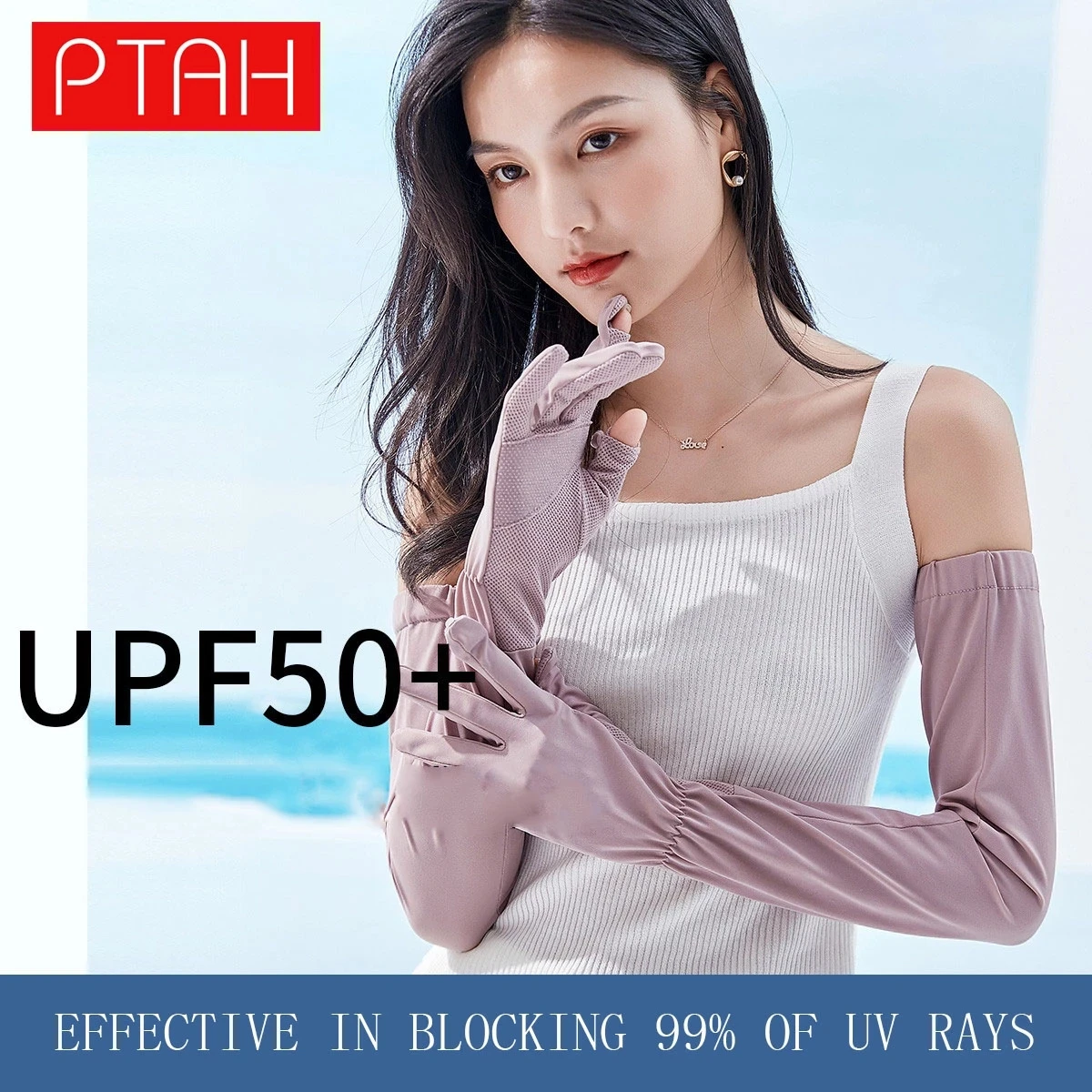 

[PTAH] New Arm Sleeves Anti-UV Sun Protection Arm Sleeves for Women Breathable Accessories Sunblock Summer Gloves Softer Outdoor