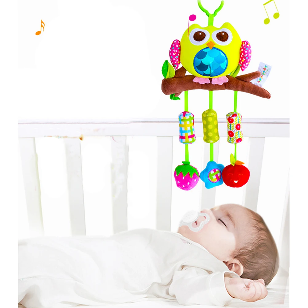 Детская погремушка в виде совы игрушка для детской коляски плюшевая музыкальная