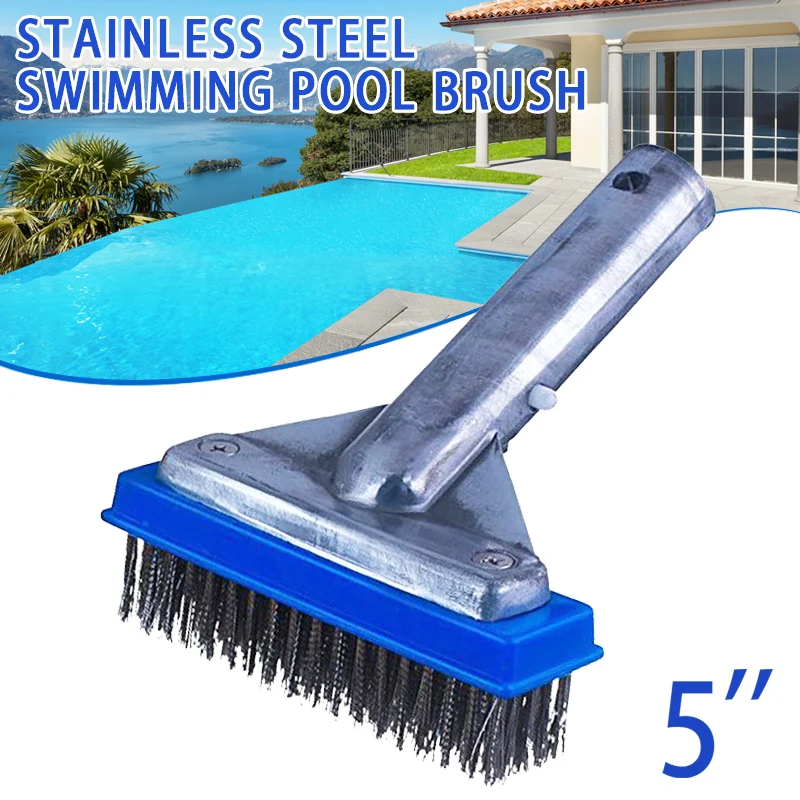 

5 Inch Stainless Steel Wire Bristles Swimming Pool Cleaning Brush Accessories Tool QP2