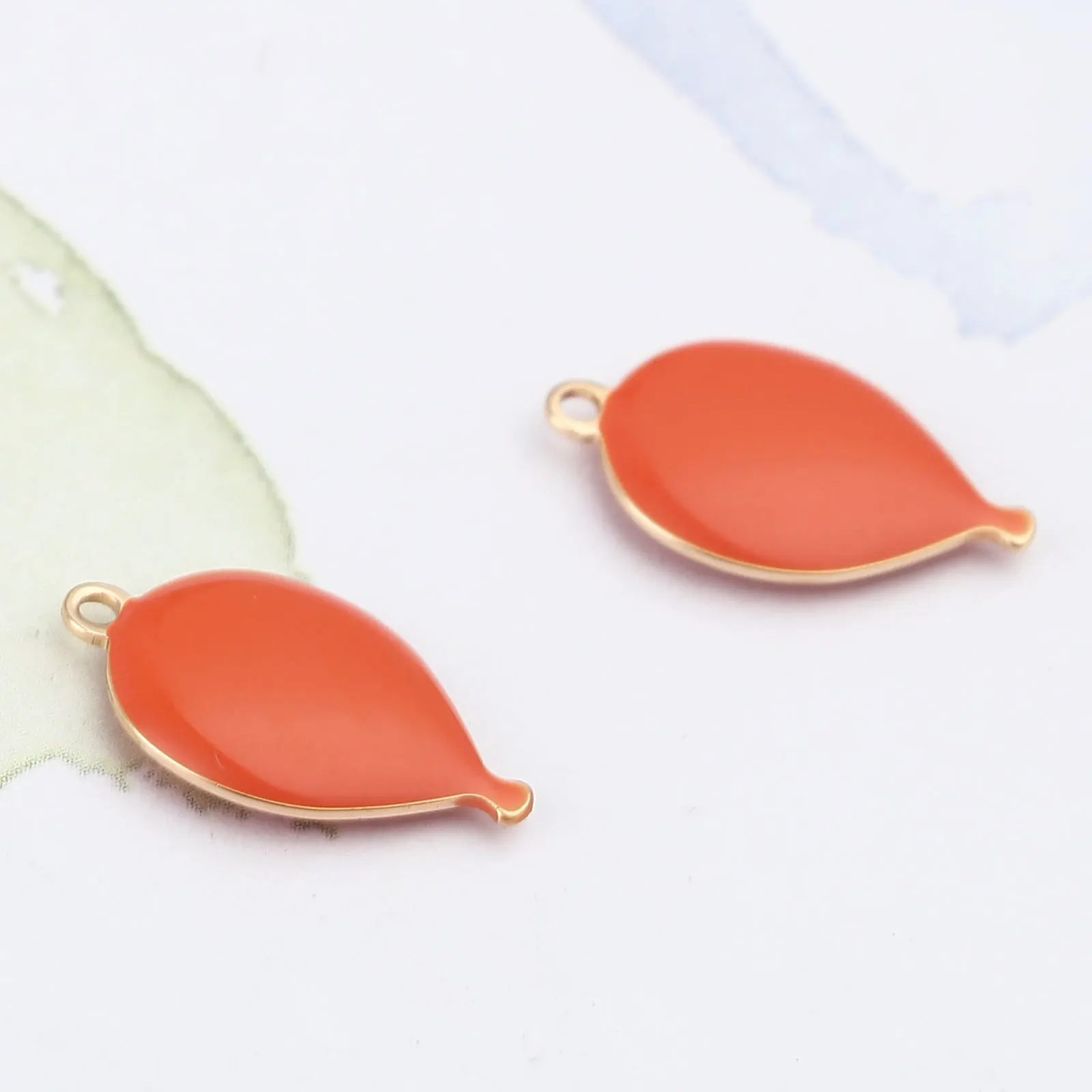 10 шт. медные двухсторонние эмалированные шары с блестками подвески Золотая эмаль