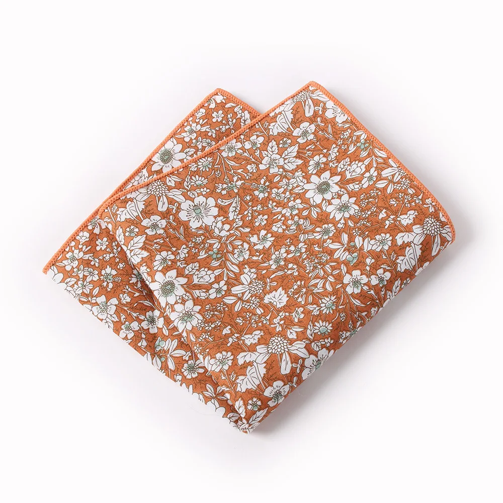 

New Women Cotton Floral Print Handkerchiefs for Mens Pocket Square Wedding Party Pocket Chest Towel