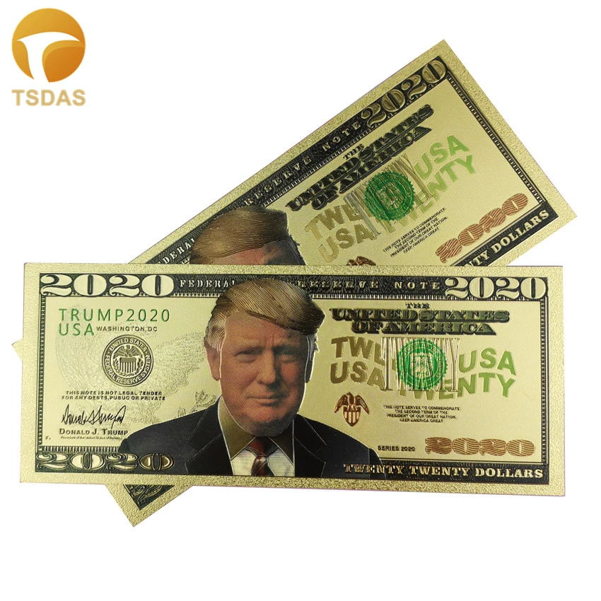 Дональд Трамп 2020 поддельные Деньги Доллар США золотые банкноты реквизит деньги
