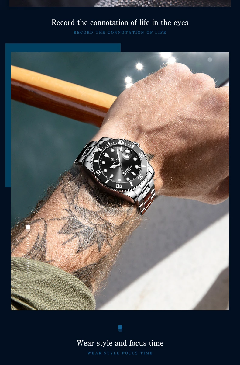 

DITA Top Brand Luxury Fashion Diver Watch Men 3ATM Waterproof Date Clock Sport Watches Mens Quartz Wristwatch Relogio Masculino