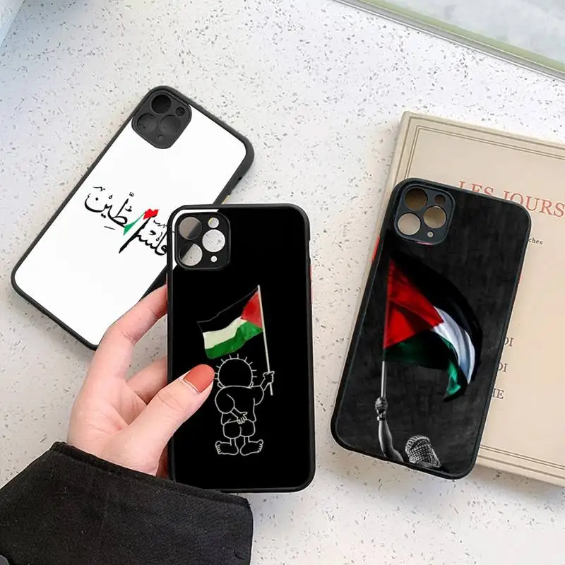 

Palestine Flag Phone Case For iPhone 12 11 Mini Pro XR XS Max 7 8 Plus X Matte transparent cover