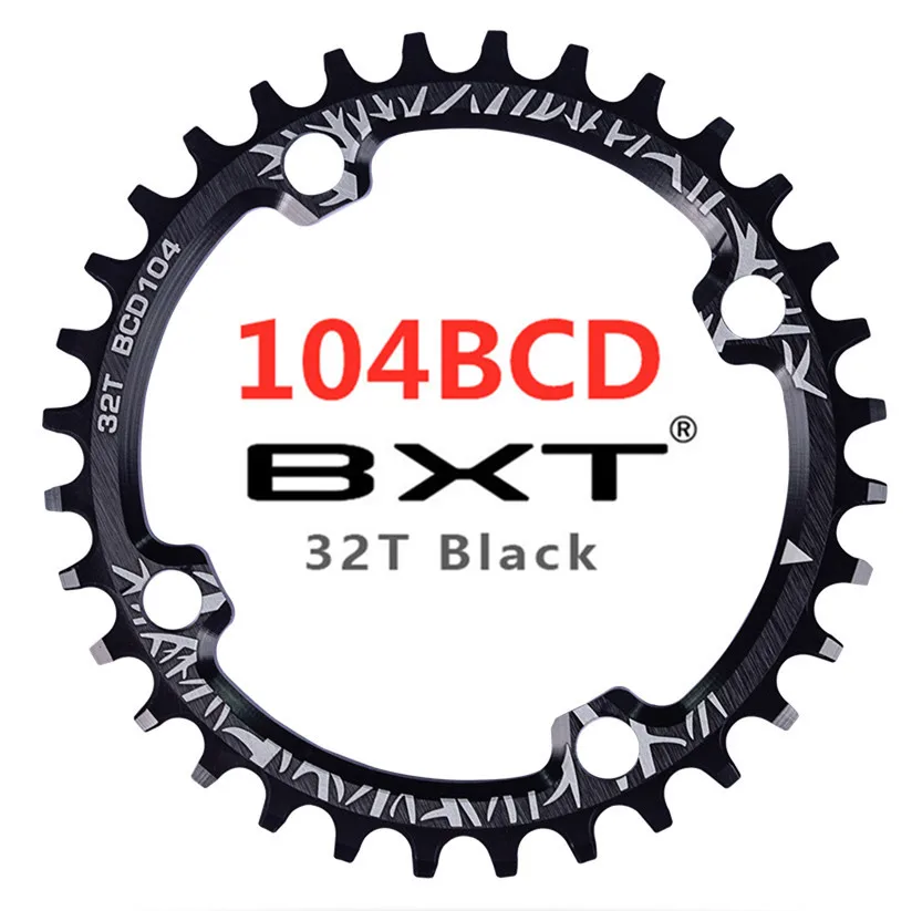 104BCD 32T MTB шатун для дорожного велосипеда 96BCD/104BCD круглой формы узкий широкий 32 T/34 T/36 T/38 T круг коленчатого вала одна пластина цепного колеса части цикла - Цвет: 104BCD 32T