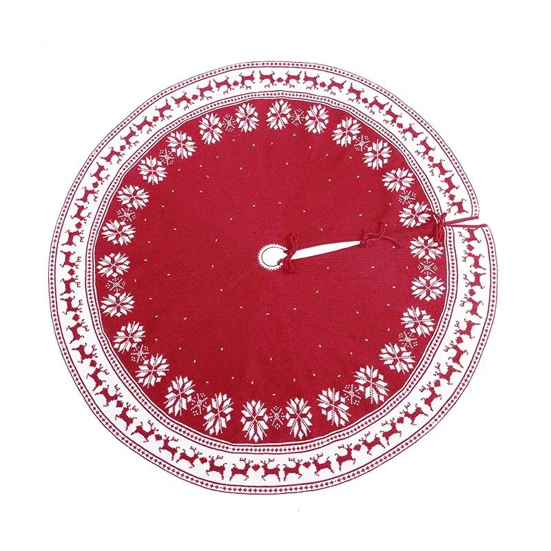 

1 PCS Cloth Christmas Tree Decor Skirt Red Snowflake Deer Xmas Floor Mat Ornaments Christmas Decoration 2020 New Year