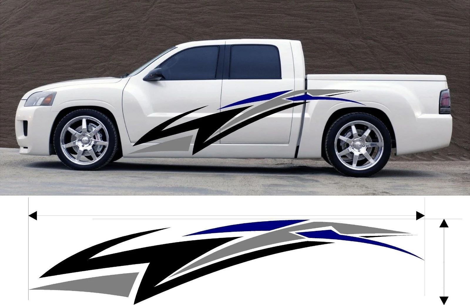 

For 2xVINYL GRAPHIC DECAL CAR TRUCK BOAT KIT CUSTOM SIZE COLOR VARIATION Car styling
