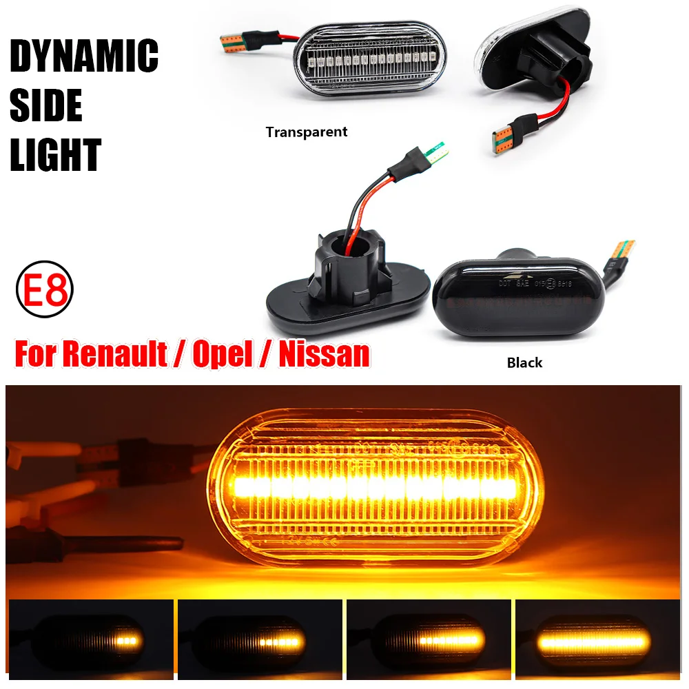 

Последовательный мигающий светодиодный указатель поворота, боковой габаритный фонарь для Dacia Duster Dokker beargy Renault Megane 1 Clio1 2 KANGOO ESPACE Smart