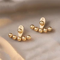 fashion trend design sense back hanging gold bean earrings for woman jewelry unusual accessories for new goth party girls gifts