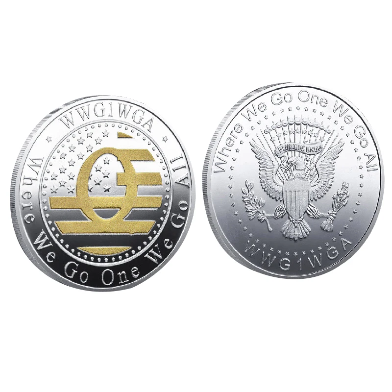 

1pcs Iron American Commemorative Coins Where We Go One We Go All American Q Coins Silver Coins Collection Souvenirs