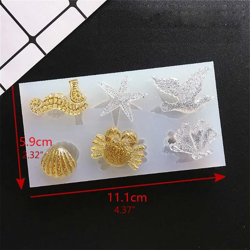 Силиконовая форма для подвески в виде Луны звезды морской ракушки краба лодки