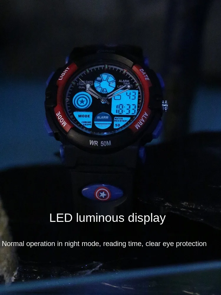

Disney watch male Marvel joint children's boys middle school students junior high school boys sports waterproof electronic watch