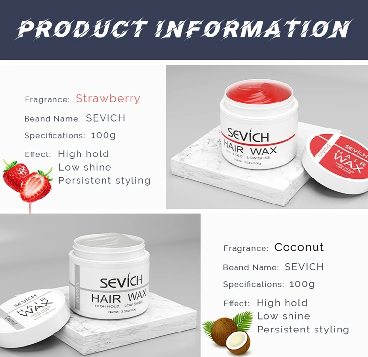 Sevich 100g Hair Hold Hair Gel Wax For Men 4 Type Refreshing and Long lasting Hair Balsam Hair Wax For Hair Styling Edge Control