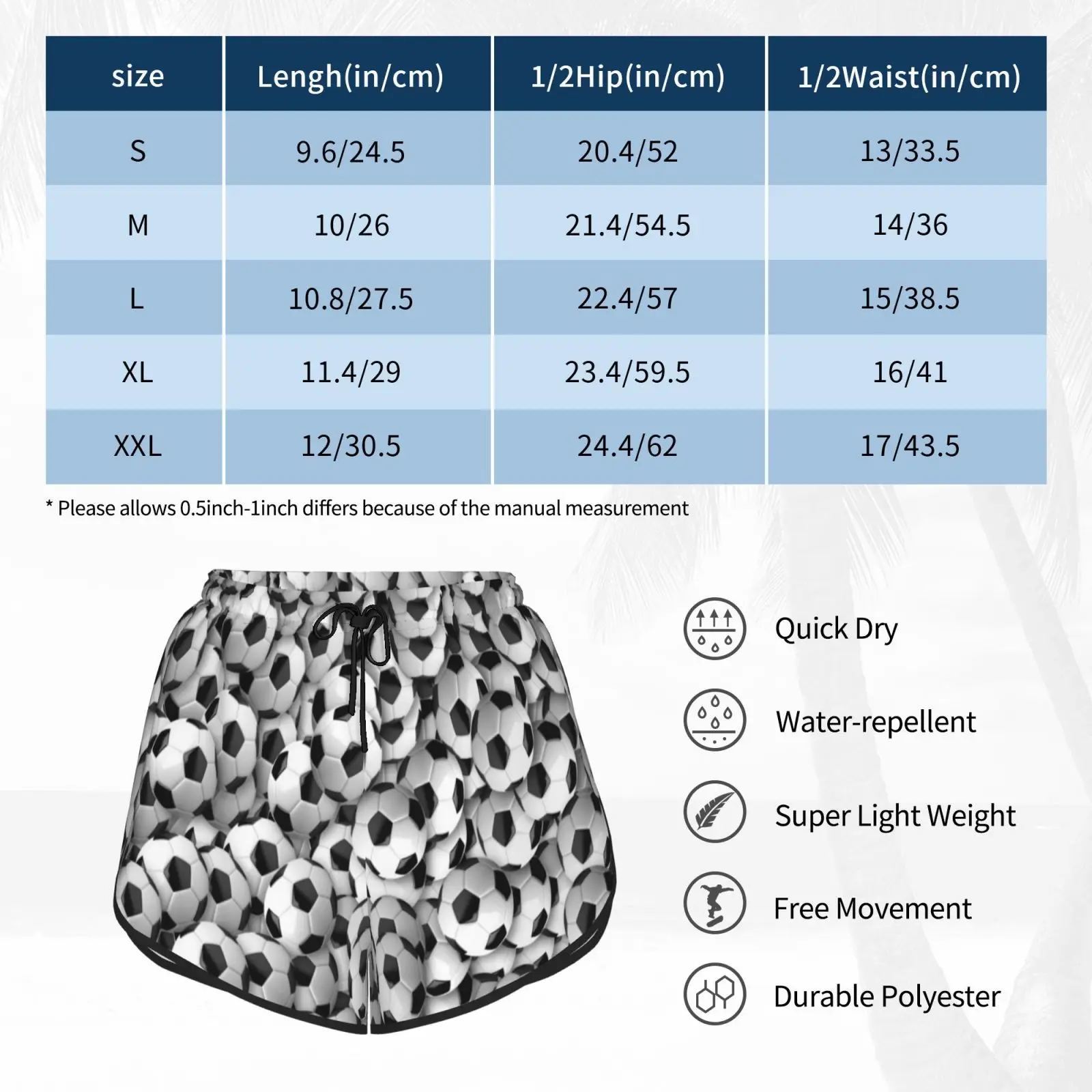 

Footballs Swim Shorts Quick Dry Women Beach Short Footballs Soccer Em Wm Goal Worldhip Europeanhip