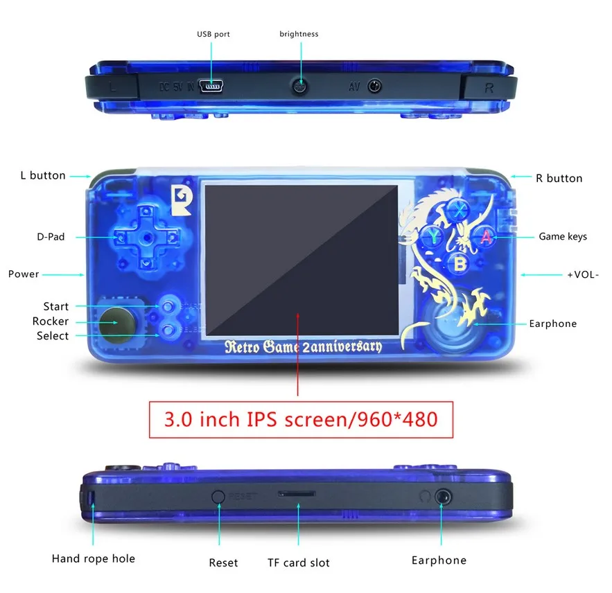 Rs 97 новая ограниченная серия ретро игр плюс Юбилейная видеоигра 3000 Omron 32G TF rs97