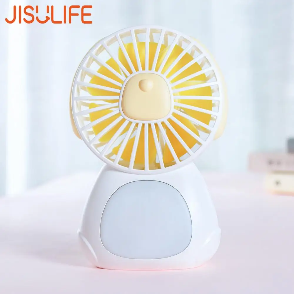 JISULIFE портативный Настольный вентилятор с 3 регулируемыми ночными светильник 4000