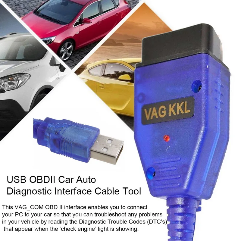Кабель USB Car Auto KKL VAG-COM 409.1 OBD2 II OBD WINDOWS 98/ME/2000/NT и XP Диагностический сканер для V W Audi Seat Volkswagen.