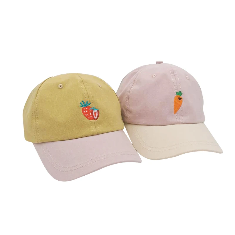 Детская Солнцезащитная шапка милая бейсболка с вышитым рисунком моркови летние