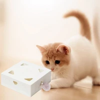 pets smart electric peekaboo teaser usb 800mah rechargeable battery for indoor kitten self contained feather teaser toy