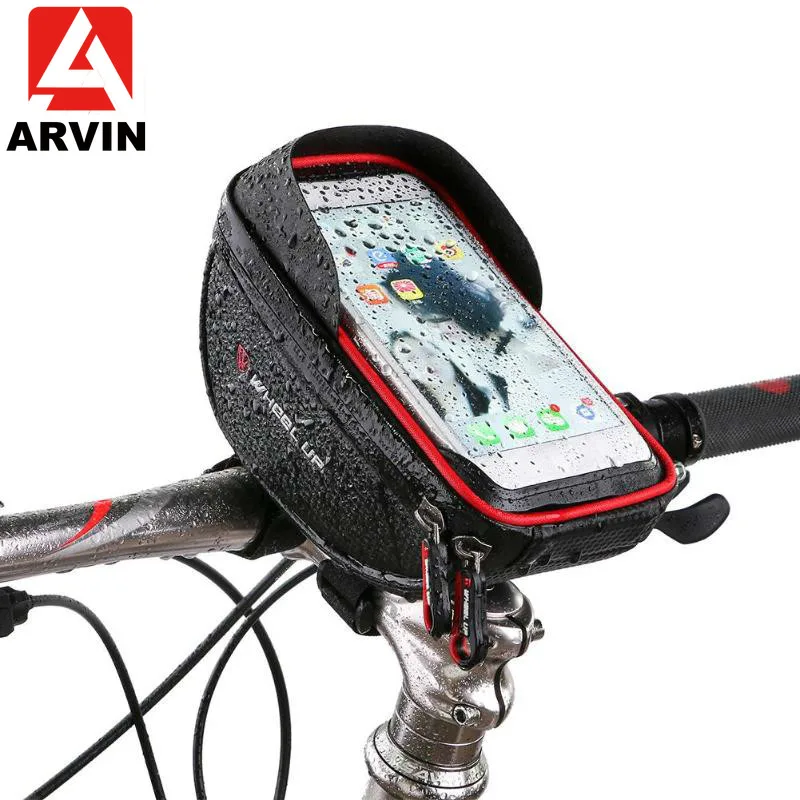 

ARVIN Waterproof Bicycle Stand Holder For iPhone X XR MTB Road Bike Cycling Handlebar Touch Screen Bag For 4-6 inch Mobile Phone