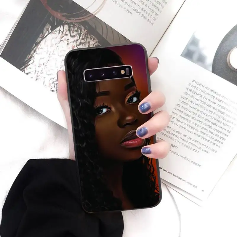 

Black Girl Magic Melanin Poppin Queen Phone Case Black Cover For Samsung S5 6 6Edge 7 8 9 10 10E 10Plus 20 20lite 20Ultra Cases