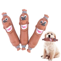 funny pet sausage chew toys squeaky toy puppy teeth cleaning supplies biting resistant play cat dog interactive pet supplies