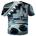 Мужская футболка в стиле ретро, с 3D-принтом, мотоциклетная, в стиле панк, размера плюс