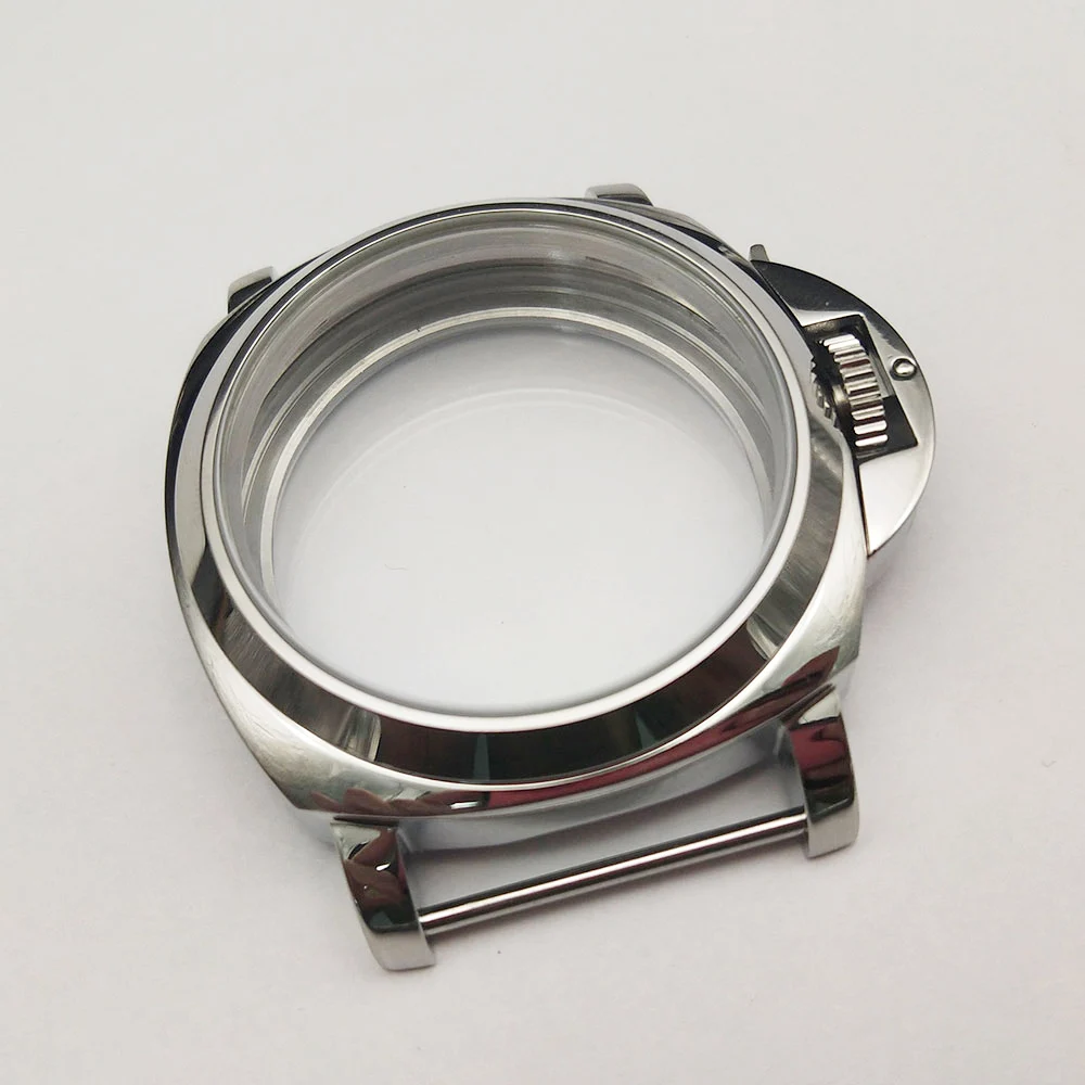 Ремешок для часов 44 мм из нержавеющей стали серебристый полированный чехол