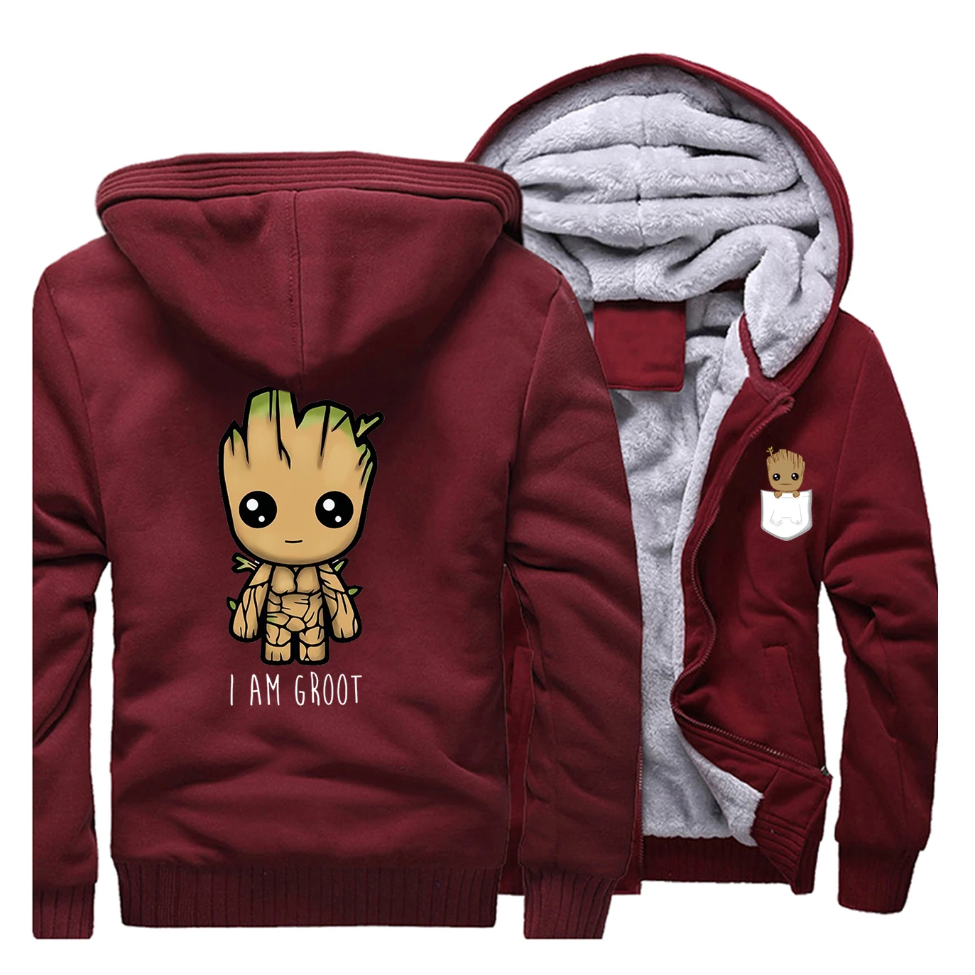 Новинка I Am Groot Верхняя одежда Мужская Повседневная модная флисовая спортивная одежда Marvel Groot Осенняя мужская уличная одежда размера плюс в стиле хип-хоп Харадзюку