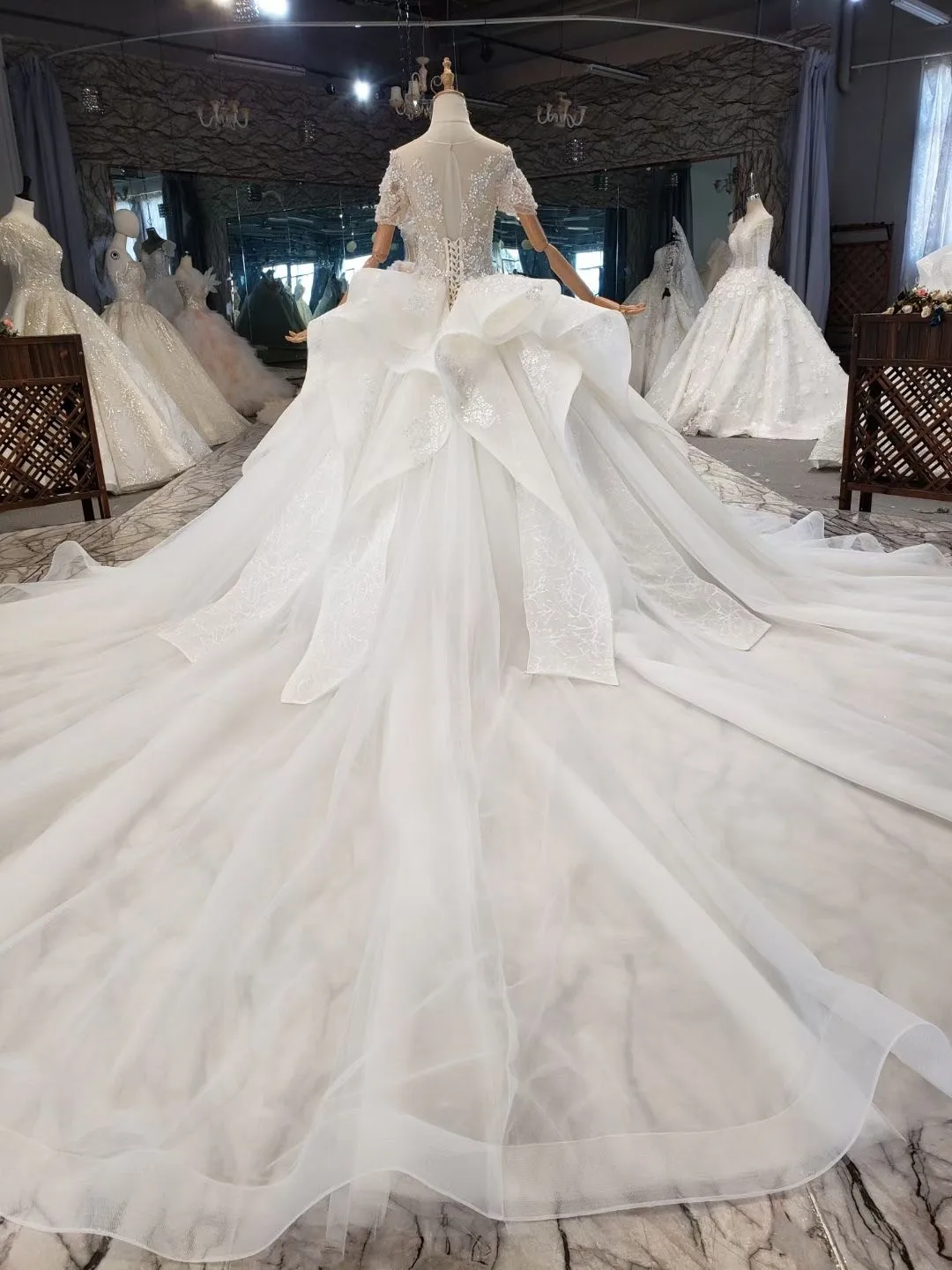 

Luxury Beading Wedding Dress 2021 Lace Appliques Ball Gown Bride Gown Customed Vestidos De Noiva Princess Style Muslim