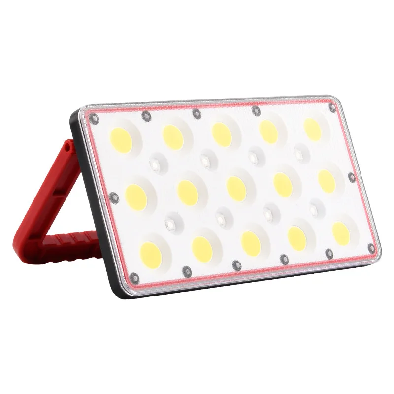 Satin Al LED Büyük ışıldak çalışma ışığı Kırmızı Ve Mavi Uyarı Açık çok Fonksiyonlu Kamp Taşınabilir Projektör Uyarı çalışma ışığı