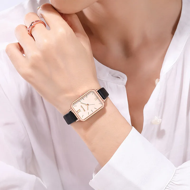 

Fashion Woman Watches Quartz Clocks Square Dial Stainless Steel Band High Quality Watch Luxury Elegant Business Reloj Mujer
