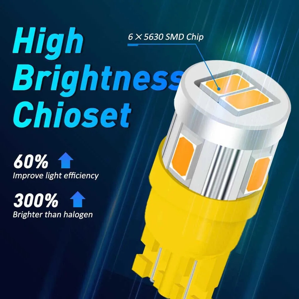 

2X 6SMD T10 168 2825 194 LED License Plate Bulb Lights Super Bright Energy Saving Environmental Protection Amber Car Lights