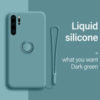Ultra-thin Silicone Magnetic Phone Case For Huawei P40 P30 P20 Lite Mate Pro Honor Ring Bracket Cover