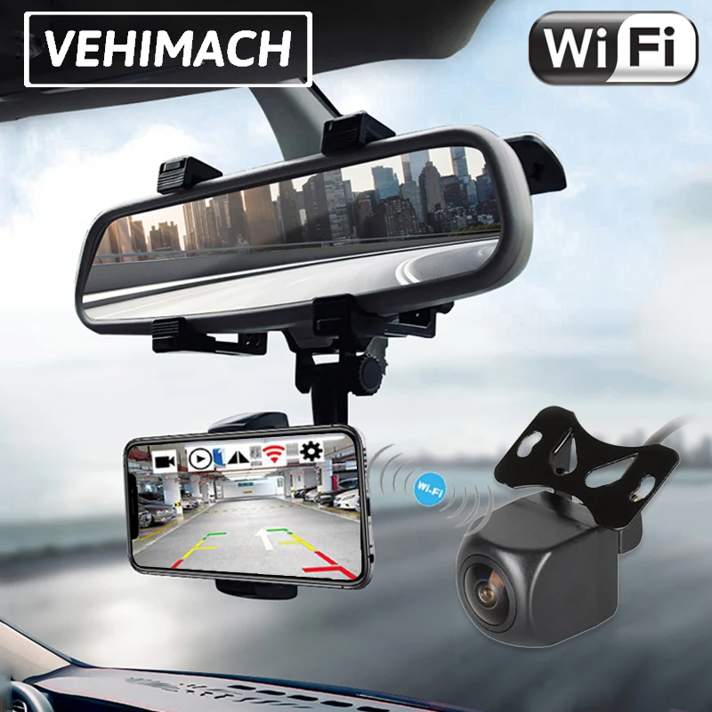 Wifi Автомобильная камера заднего вида Беспроводная Водонепроницаемая 1080P 170 °