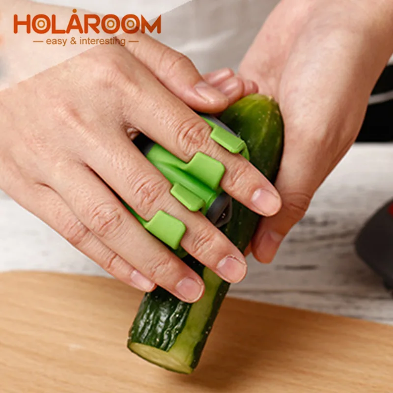 Holaroom нож для очистки фруктов из нержавеющей стали лимон грейпфрут фрукты слайсер Двойные Пальцы резак быстро зачистки Кухонные гаджеты