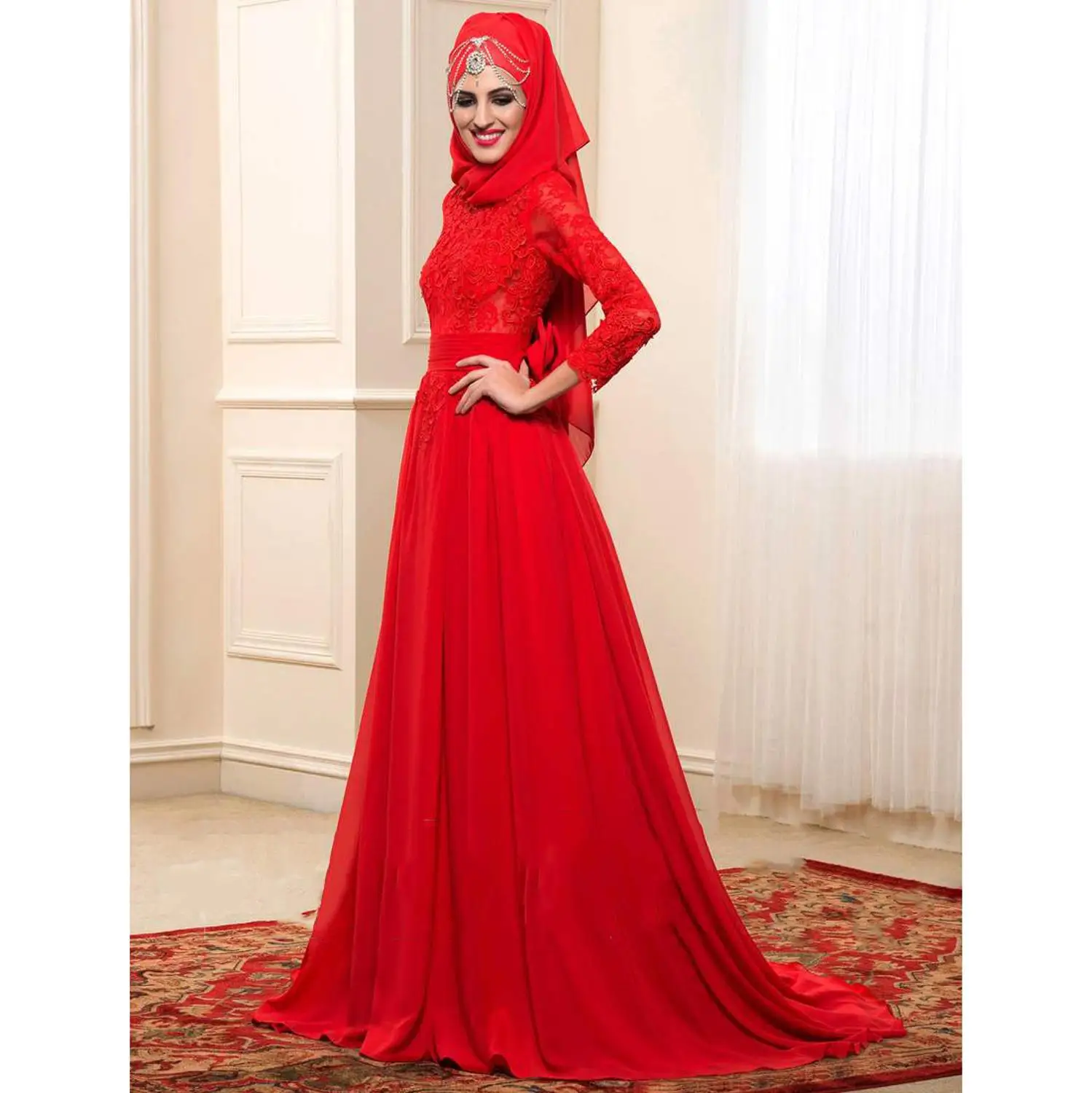 Кружевная Абая Свадебное Платье Vestidos De Noiva арабское платье невесты с длинным рукавом винтажный хиджаб мусульманское свадебное платье с шалью