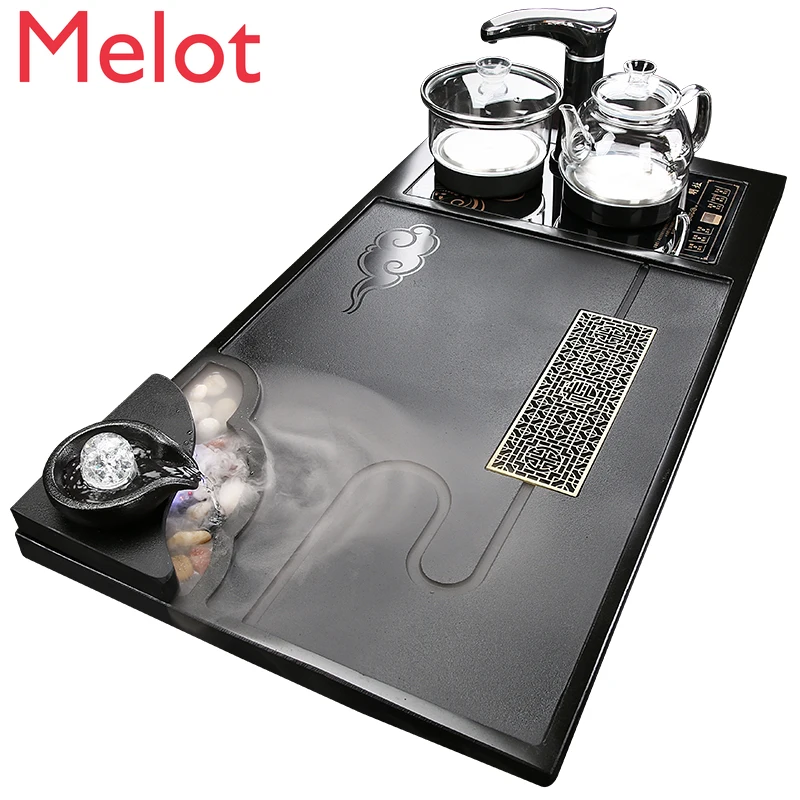 

Water Tea Tray Set Household Whole Wujin Stone Integrated Simple Modern Tea Pitcher Automatic Large Tea Table