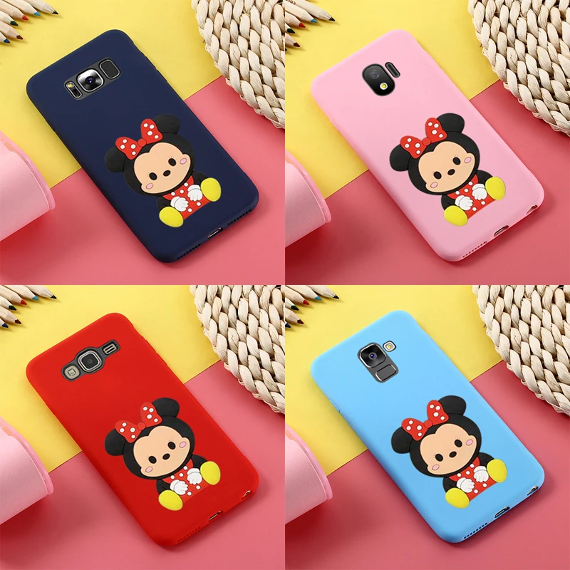Силиконовый чехол с мультяшной мышкой для Samsung Galaxy S6 S7 Edge S8 S9 Plus A5 A6 A8 J3 J4 J5 J6 J7 J8 2018