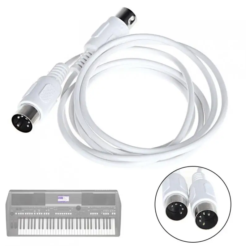 

1.5m/4.9ft 3m/9.8ft MIDI Extension Cable 5 Pin Male to 5 Pin Male Electric Piano Keyboard Instrument PC Cable