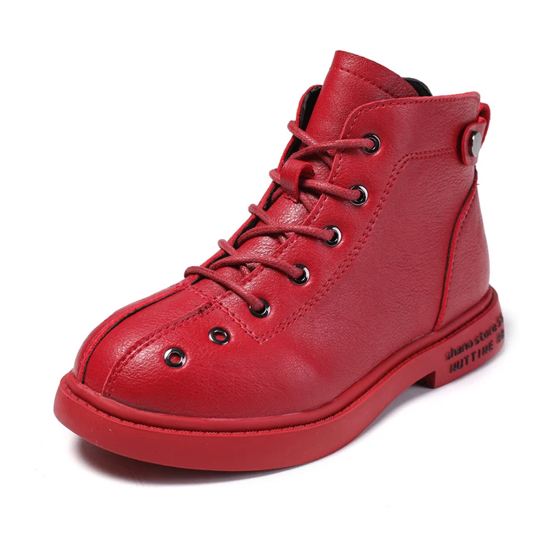 Детские ботильоны с круглым носком на шнуровке размеры 27 37|Сапоги| |