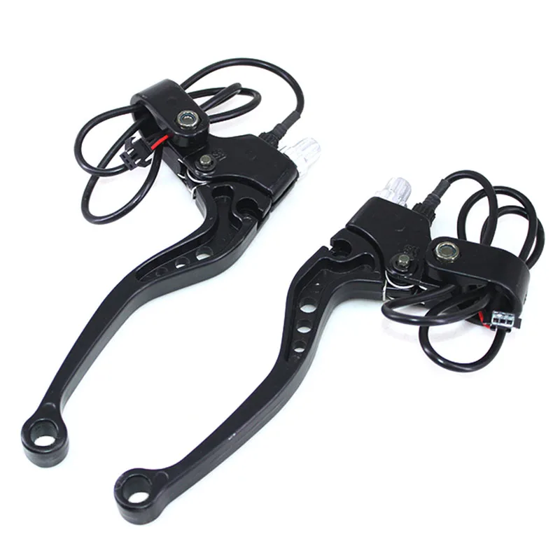 Electric Bicycle Brake Lever Three-Hole Aluminum Wire Length 55cm Front and Rear Brake Handle Aluminum Alloy Bike Accessories